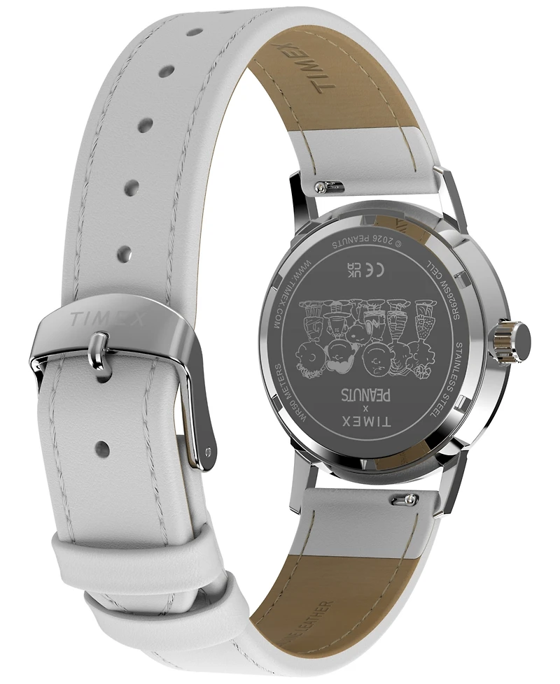 Timex Women's Quartz Analog White Leather Watch 38mm