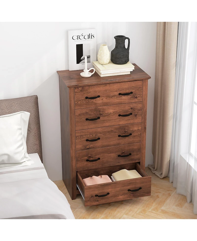 Slickblue Tall 5-Drawer Storage Dresser for Bedroom and Living Area