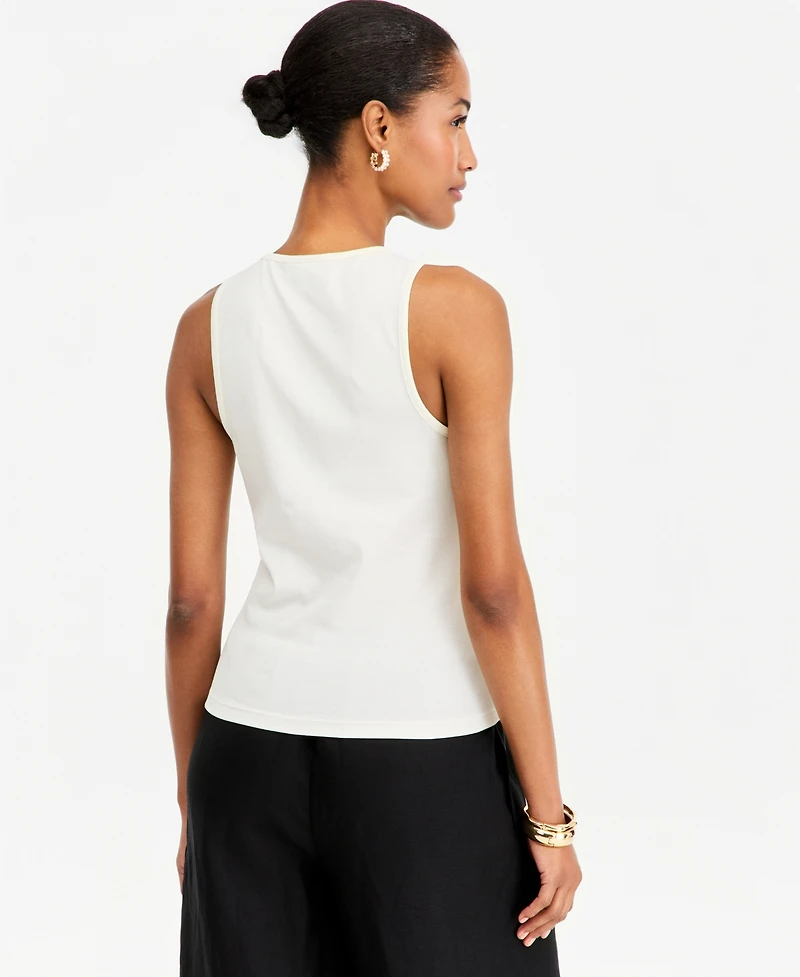 On 34th Women's High-Neck Sleeveless Lace-Trim Tank Top, Macy's Exclusive