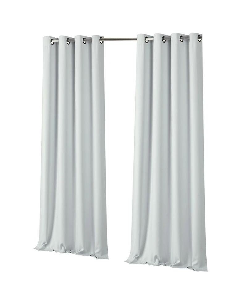 Kate Aurora 2 Piece Soft Cloud Grommet Top Blackout Curtain Panels