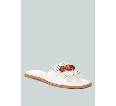 London Rag Women's Nakasa Beaded Faux Leather Slip Ons