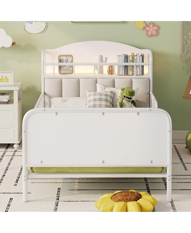 Lucky One Metal Platform Bed Frame with Light