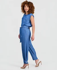 I.n.c. International Concepts Petite High-Rise Belted Tapered Pants, Macy's Excluisve