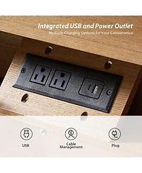 Hulala Home Waynesville Modern 25''W 3-Drawer End Table with Hidden Storage Compartment