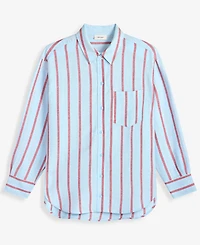 On 34th Women's Linen-Blend Relaxed Oversized Button-Down Shirt, Macy's Exclusive