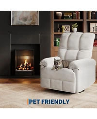 gaomon Manual Recliner Chair,360 Swivel Rocker Glider Recliner with Padded Armrests, Modern Chenille Upholstered Reclining Chair for Living Room.
