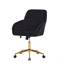 Flynama Gold Base Ergonomic Adjustable Swivel Office Chair,Comfort Long Sitting Chair