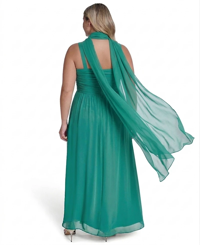Eliza J Plus Spaghetti Strap Sweetheart Neck Ball Gown