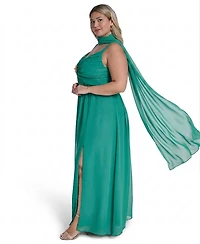 Eliza J Plus Spaghetti Strap Sweetheart Neck Ball Gown