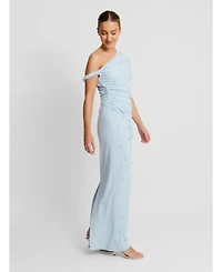 Six Stories Women's Asymmetric Beaded Maxi Dress