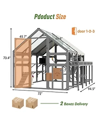 6thdruple Multi-Level Cat House with Planter Stand, Bridge, Waterproof Roof for Outdoor Use