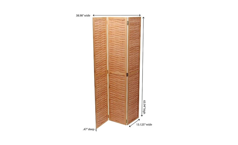 Household Essentials Basket Weave Bamboo Screen