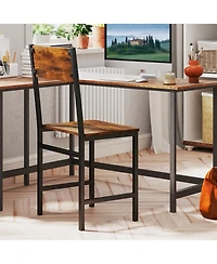 Gouun Industrial Kitchen Side Chairs Set of 2 with Metal Legs and Slanted Back