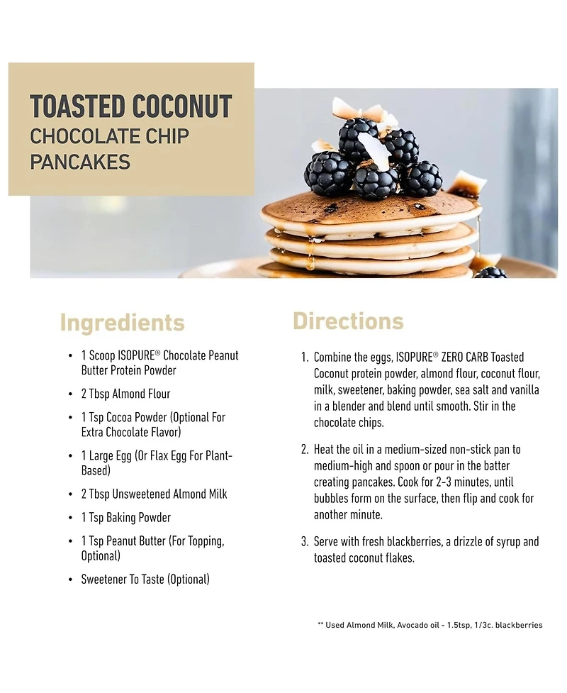 Isopure Low Carb Pure Whey Isolate Protein Powder, Lactose Free, Gluten Free, Vitamins, Toasted Coconut, 25g Protein Per Serving, 42 Servings