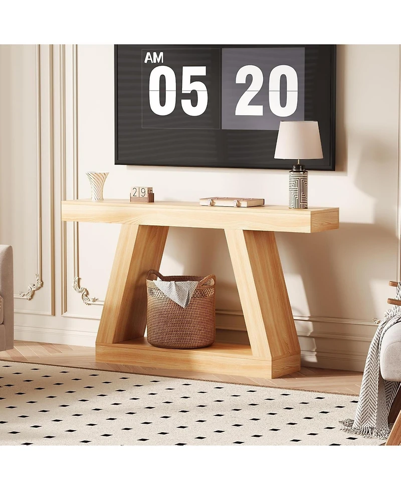 gaomon Farmhouse Console Table with Trapezium Design