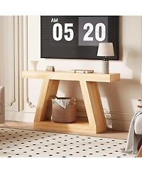 gaomon Farmhouse Console Table with Trapezium Design