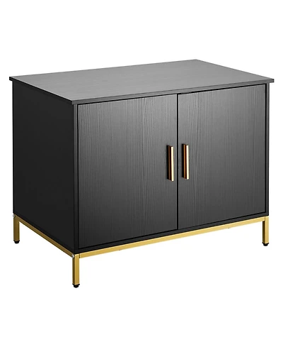 Gouun Hidden Cat Litter Box Cabinet with Metal Legs, 27.6-Inch Enclosed Cat Washroom End Table