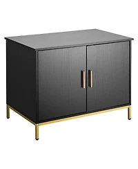 Gouun Hidden Cat Litter Box Cabinet with Metal Legs, 27.6-Inch Enclosed Cat Washroom End Table