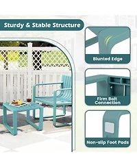 Gouun Adirondack Outdoor Side Table Set of 2 with Slatted Top and U-Shaped Base