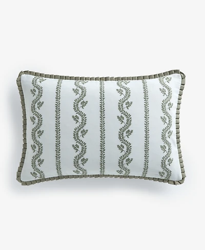Charter Club Embroidered Garden Floral Decorative Pillow, 14" x 20", Macy's Exclusive