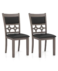 Gouun Upholstered Dining Chairs Set of 2 with Padded Backrest and Seat, Rubber Wood Frame