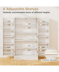 Gouun 41 in Tall Kitchen Pantry Cabinet with Adjustable Shelves and Side Door Storage
