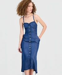 Guess Women's Edna Denim Button-Front Midi Dress