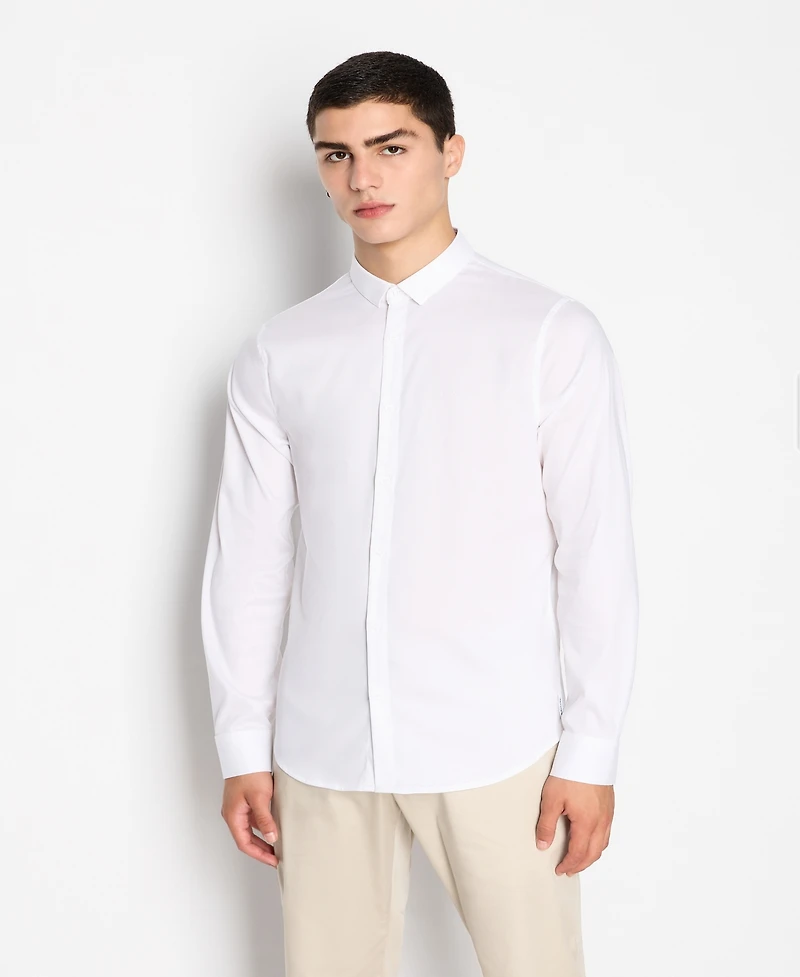 A|X Armani Exchange Men's Slim Fit Ultra Stretch Lyocell Twill Button Up Shirt
