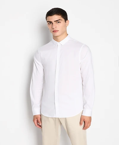 A|X Armani Exchange Men's Slim Fit Ultra Stretch Lyocell Twill Button Up Shirt