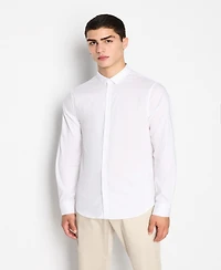 A|X Armani Exchange Men's Slim Fit Ultra Stretch Lyocell Twill Button Up Shirt