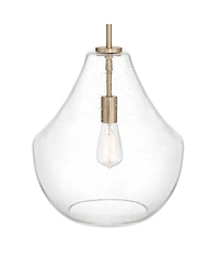 Possini Euro Design Stephanie Wide Brass and Glass Pendant Light
