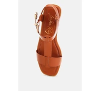 London Rag Women's Yumal Buckled Square Toe Flat Sandals