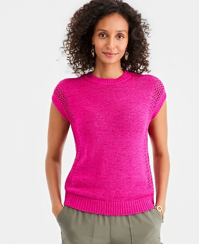Style & Co Women's Mixed-Stitch Dolman-Sleeve Sweater, Macy's Exclusive