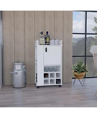 Flynama Bar Cart 4.4" W x 16.34" D with 4 Cabinets with Casters Neutral Finish