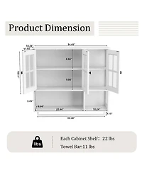 Flynama Bathroom Wall Cabinet with 12 Cabinets Finish