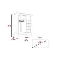 Flynama Espresso Bar Cabinet with 1 Open Shelf, 6 Built-in Wine Rack and 1 Drawer
