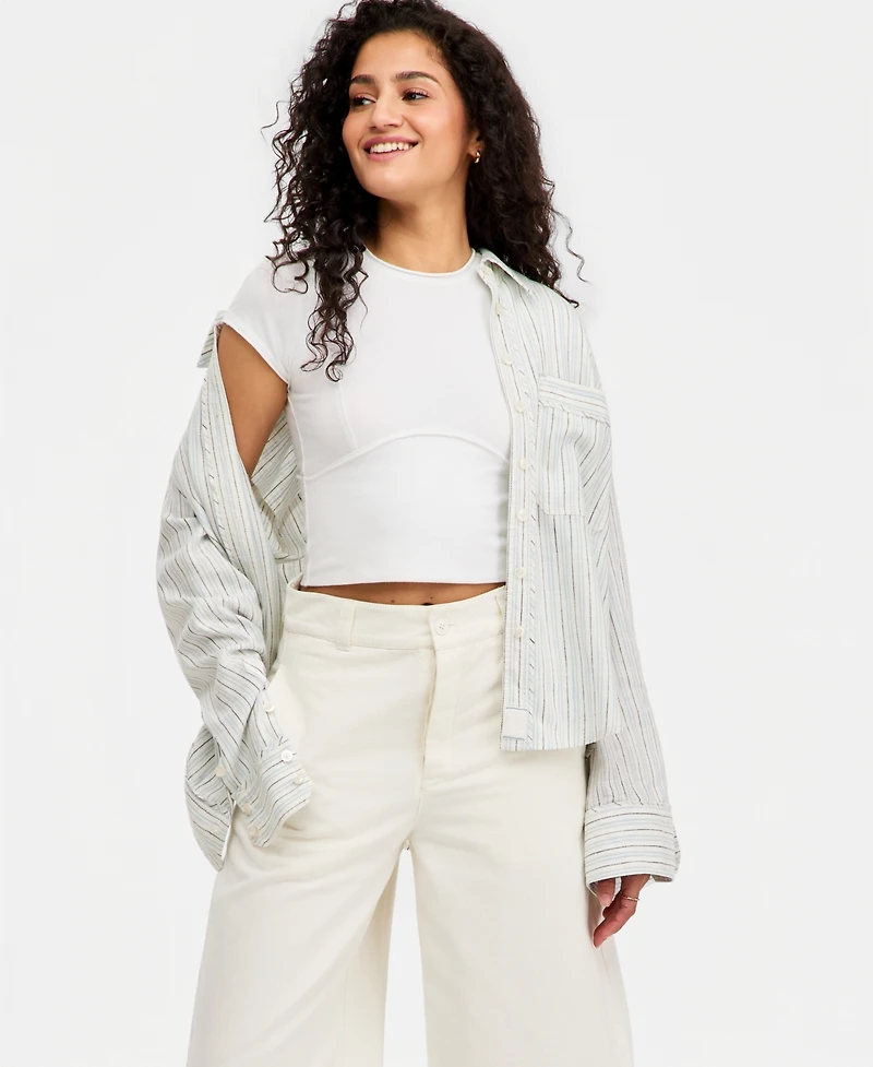 Free People Women's Protagonist Crewneck Cotton T-Shirt