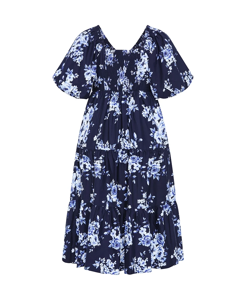 City Chic Women's Fantasy Floral Print V Neck Dress