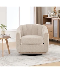 Streamdale Furniture 31.89" Wide Modern Chenille Cushioned Metal Base 360degree(s) Swivel Chair