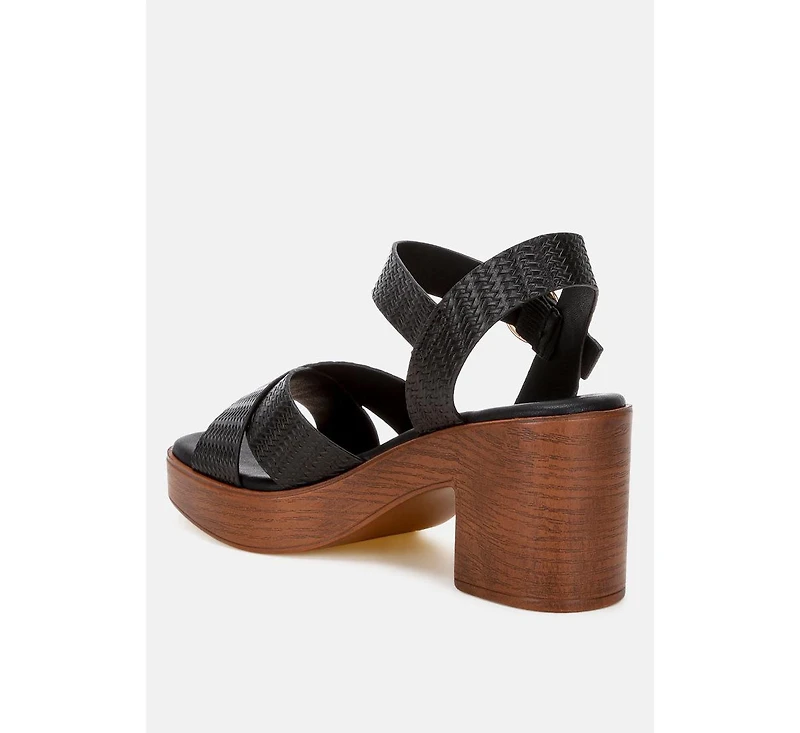 London Rag Women's Elenia Platform Block Heel Sandals