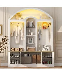 Streamdale Furniture Multi-functional wardrobe with shoe racks, hangers, and hooks.