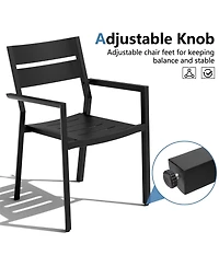 Pellebant Outdoor Patio All-Weather Dining Chairs Set Aluminum Stackable Armchair