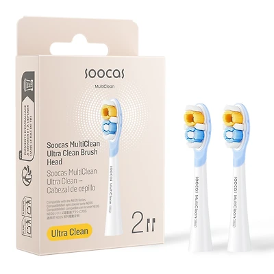 Soocas Multiclean Ultra Clean Electric Toothbrush Replacement Heads, Compatible with both Neos Ii and Neos Ii Ultra