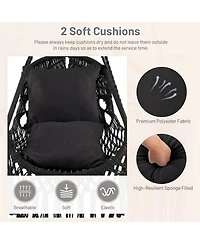 Sugift Hanging Hammock Chair with Soft Seat Cushion and Sturdy Rope Chain