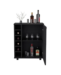 Flynama Bar Cart with Integrated Storage, Spacious Cabinet and Smooth Rollers