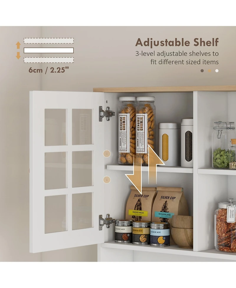 Flynama Bar Cabinet 72" H x 14.5" W with 12 Cabinets, 3 Shelfs Finish