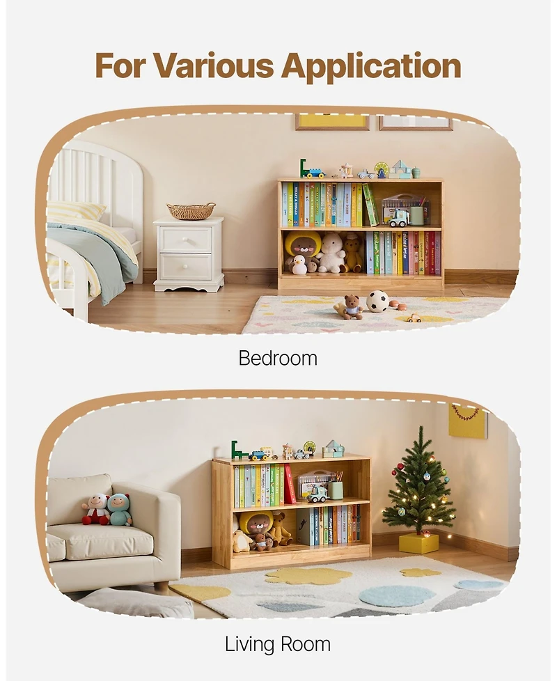 Gouun Montessori Bookshelf, 35.4 in Width Toy Storage Organizer, 2