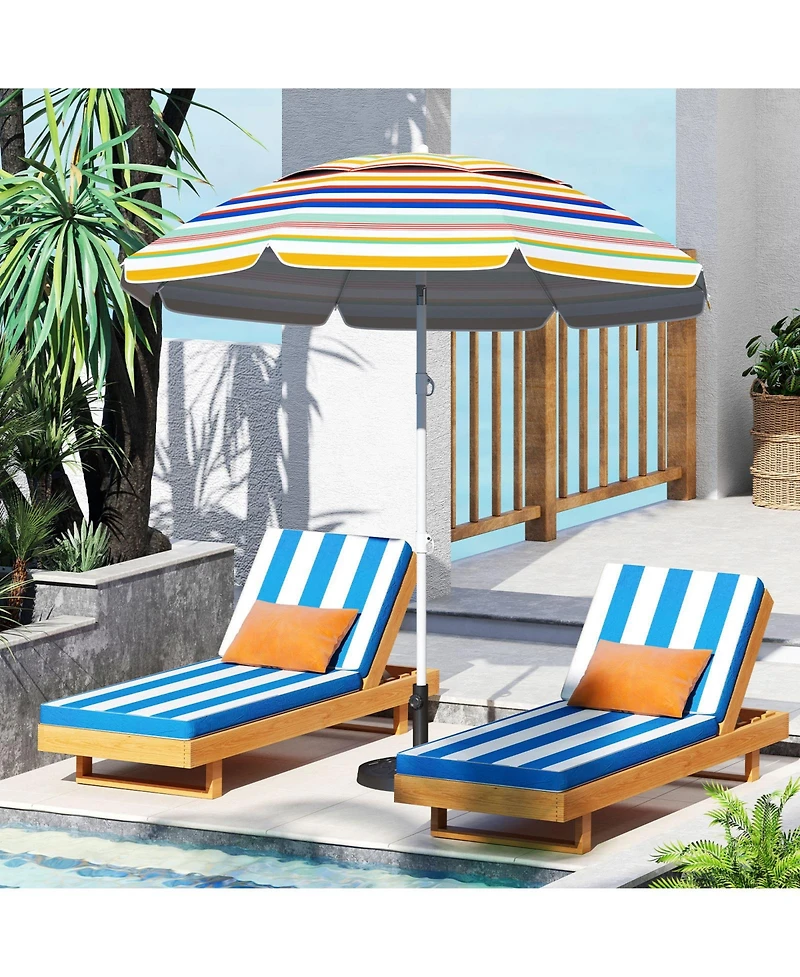 Gouun 6.5 ft Portable Beach Umbrella with Upf 50+ Sun Protection and Push-Button Tilt