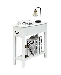 Sugift Two Tier Narrow End Table Bedside Sofa Side Table