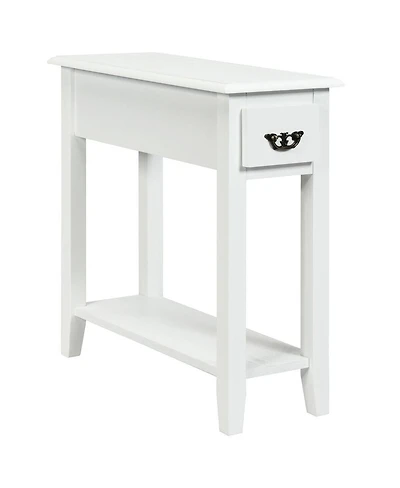 Sugift Two Tier Narrow End Table Bedside Sofa Side Table